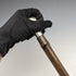 1918 British antique gentleman's walking stick, bamboo shaft, pure silver, round handle, 91cm
